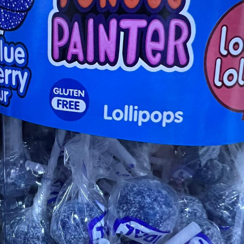 10 x Fizzy blue lollies, TEN LOLLIES, tongue painters lollipop, vegan, gluten free, dairy free, gelatine free, blue raspberry lollipop Dairy Free 5