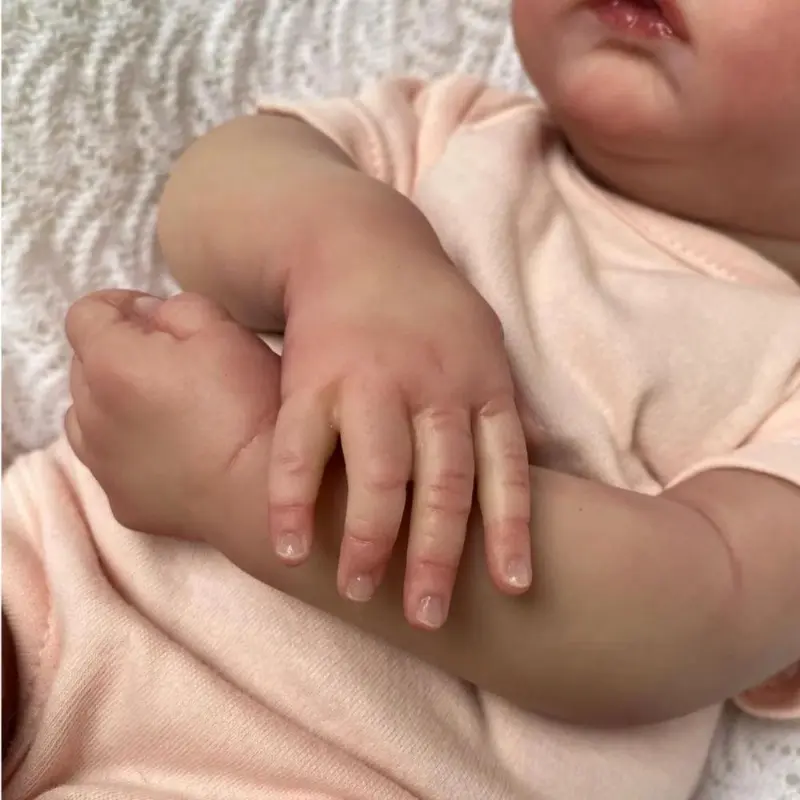 48cm Ultra-Realistic Reborn Doll - Soft Silicone Body, 3D-Painted Skin with Visible Veins, Lifelike Newborn Baby Toy for Kids - Perfect Birthday or Christmas Gift 7