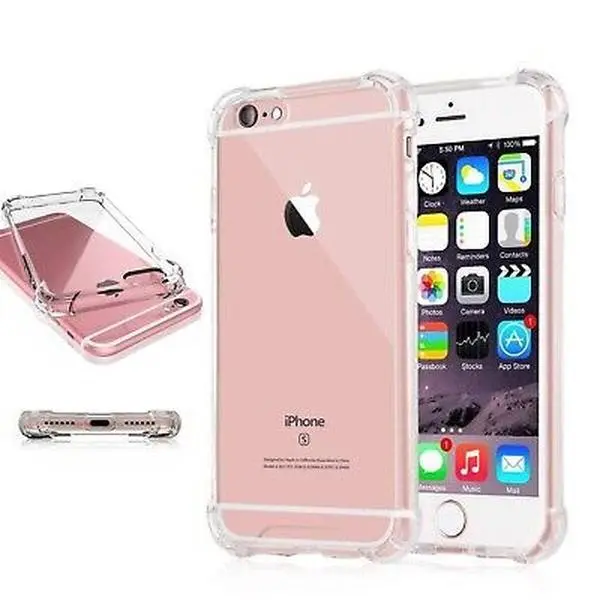 Case for iPhone 6 7 8 X XR 11 12 13 14 15 16 Pro Max SE 2020 2022 Clear Gel Shockproof Drop Protection Anti-Fall Gel Bumper Back Cover