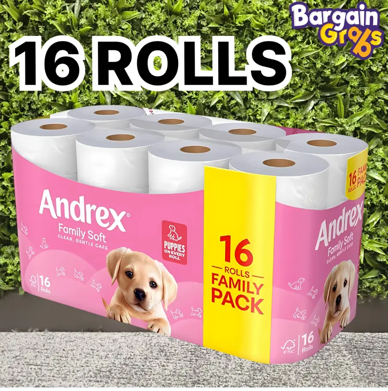 Andrex Gentle Clean Toilet Rolls – 16 Rolls | Soft, Strong & Gentle on Skin Tissue 3