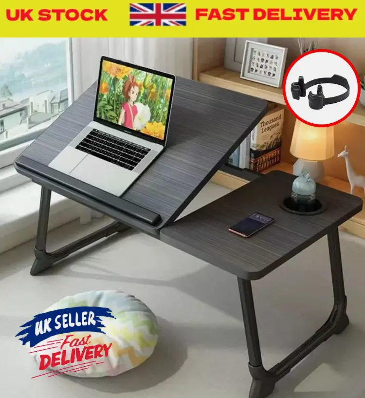 Folding Laptop Table Stand Bed Tray Sofa Lap Portable Computer Desk Breakfast