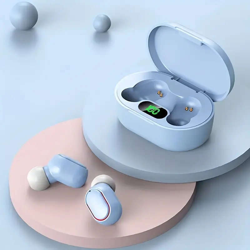 Sleek Black Wireless Earbuds with LED Display - Touch Control In-Ear TWS Headphones, USB-C Charging Case, Ideal for Gaming & Music, Compatible with iOS/Android, Earbuds Wireless 4
