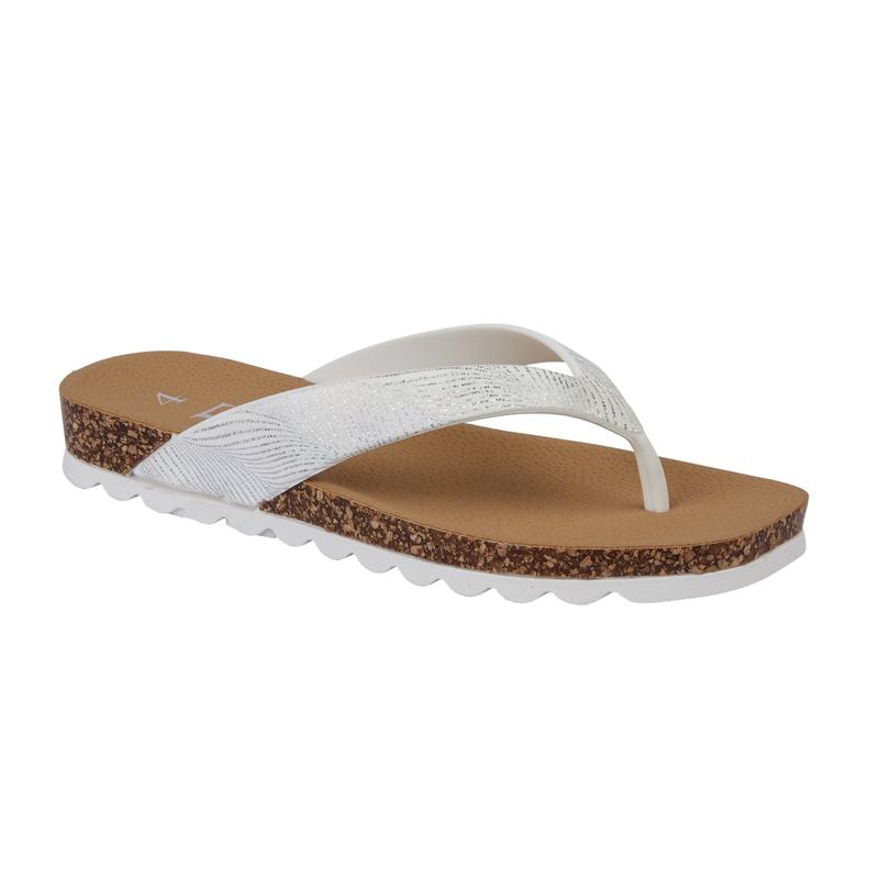 DAWN - Ladies toe-post with silver foil and square toe Girl Women 3