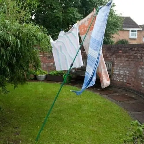 2x Telescopic Washing Line Prop Pole Clothesline Heavy Duty Home Garden Washing Line Dry Clothes Drying Airer Support Clothes Line Pole Galvanised Laundry Washing Line Poles Extenedable to 2.4M Pack of 2 2