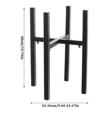Simple Style Metal Adjustable Plant Stand, Heavy Duty Stable Plant Pot Flower, Plant Stand Indoor Outdoor Corner, Display - Black 5