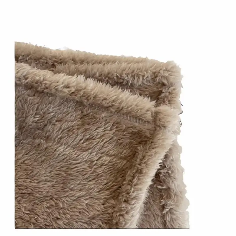 Teddy Bear Blanket Throw - Olive Green - Taupe - Warm Sofa Bedspread 5