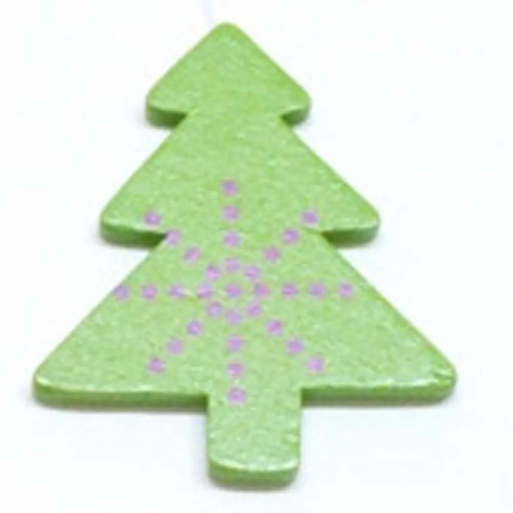 Gisela Graham Christmas Tree Decoration - Wooden Green Xmas Tree Ornament