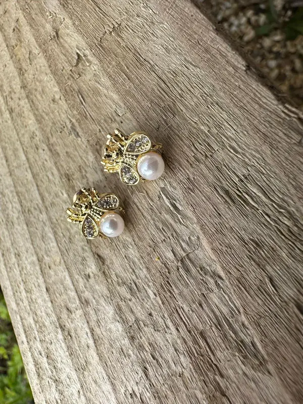 Gold Pearl Stud Earrings Tiny & Cute, Sturdy Studded Beautiful Crafted Jewellery, Accessorize with everyday or office wear outfits Cute jewellery Anniversary Auspicious Daily Wedding Engagement 5