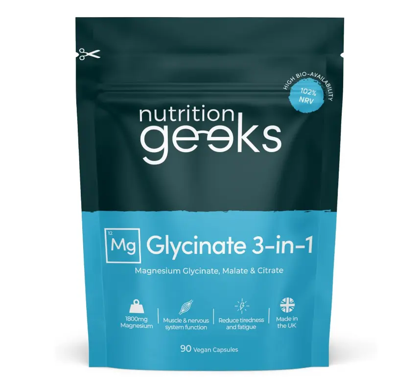 Healthcare Magnesium Glycinate 3 1 for Dietary Supplement Magnesium Glycinate 3-in-1 Complex - 1800mg Supplements as Bisglycinate, Citrate & Malate 90 Vegan Capsules, Triple High Absorption 384mg Elemental, UK Made