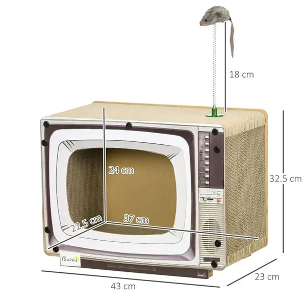 TV-Style Cat House & Scratching Board - Fun, Safe, & Recyclable! 2