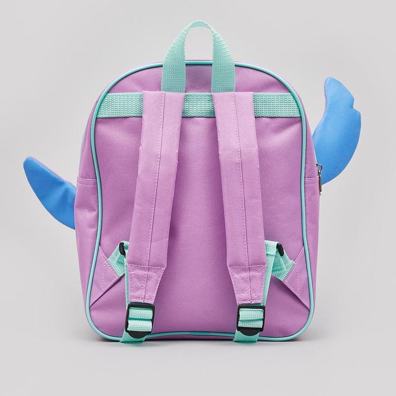 Disney Stitch Floral Lilac 3d Ears Cute School Backpack 26cm (W) x 31cm (H) x 8cm (D) 3