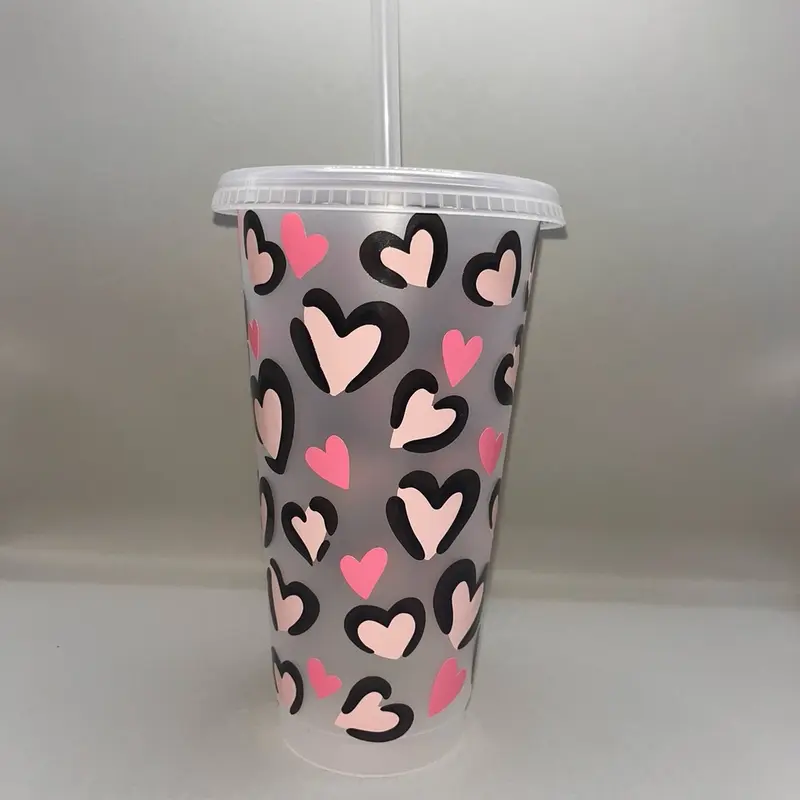 Love Hearts Cold Cup. Valentines , Pink Hearts Birthday, Wedding, Hen Party Gift 4