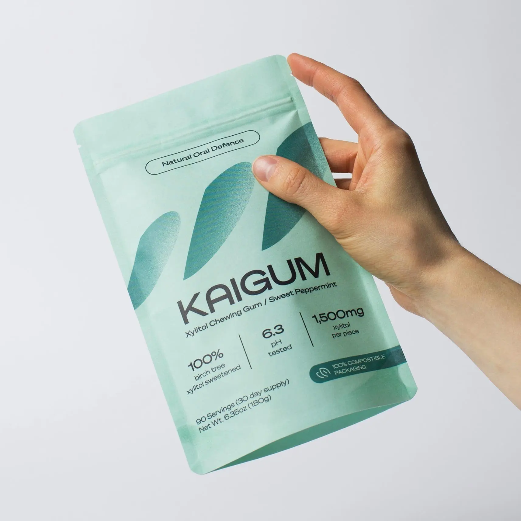 Kaigum Natural Xylitol Chewing Gum - Maintain Whiter Teeth & Dental Health - 90 Pieces