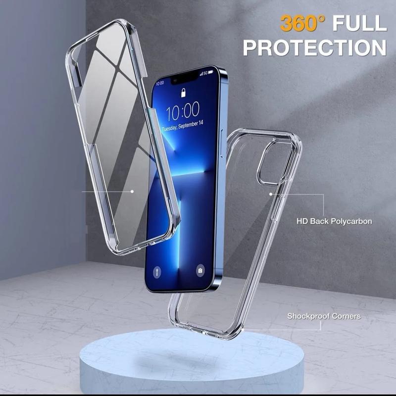 Clear Hybrid Shockproof 360 Case For iPhone 15 14 14 Pro 13 12 Pro Max 11 8 7 SE 3