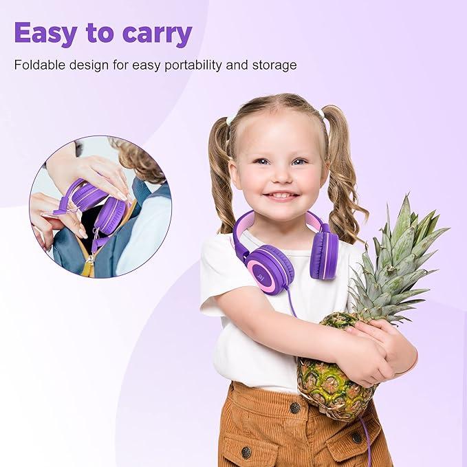 Product Introduction of Kids Wired Headphones with Adjustable On-Ear Design and Nylon Cable - Earbud, Noise Cancellation Feature - Audio Electronic Headset Durable budget  earbuds headphone gaming  headphones headset 8