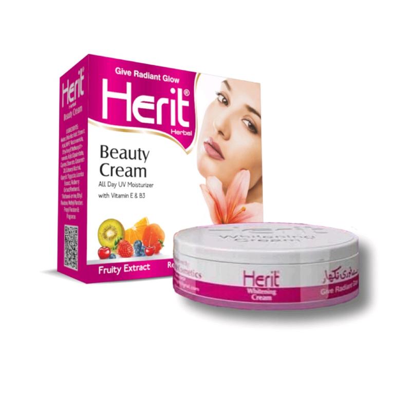 Herit Herbal Beauty whitening Cream for dark spots and All-Day UV Moisturizer with Vitamin E & B3 | 30g | Instant Glow & Anti-Aging Benefits all day lasting and  Comfort Skin Repair Moisturizing Skincare moisturiser Nourishing Soothing Acne Lightweight 2