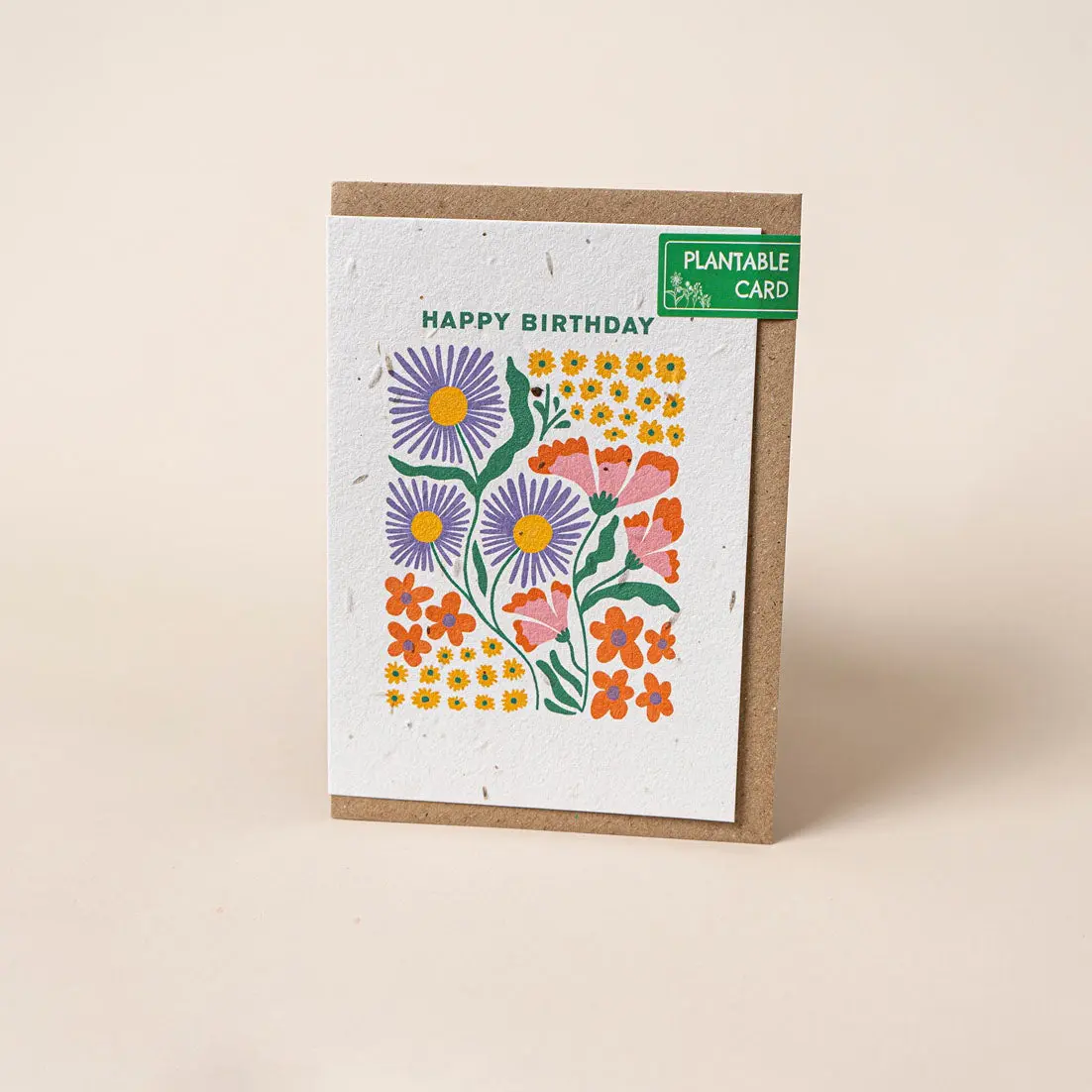 Happy Birthday Flower Graphic - Wildflowers Plantable Greetings Card