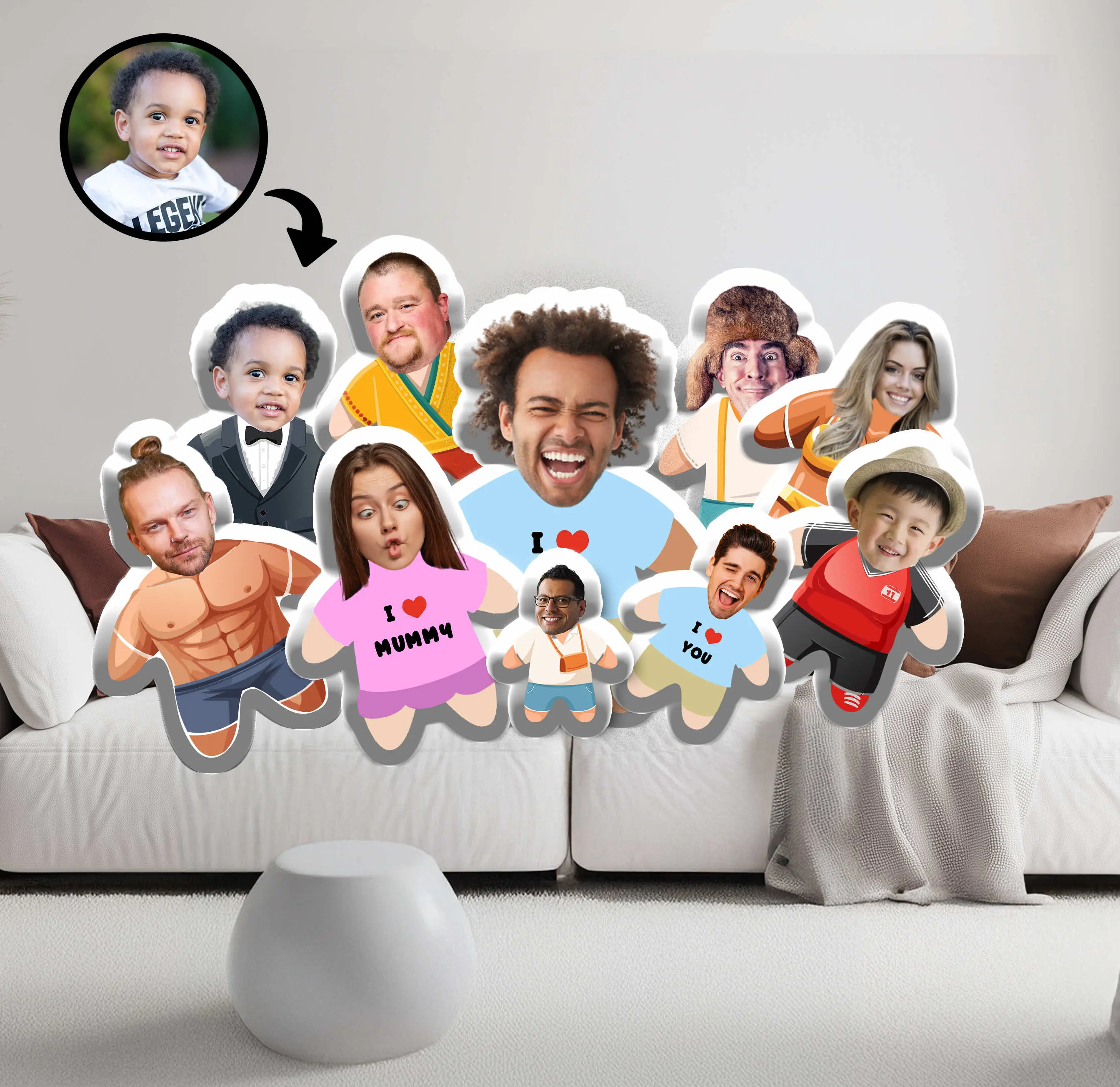 Personalised 3D Pet Cushion Pillow from Photo Upload Custom Gift for Pet Lovers & Owners With Zipped Closure Family His Her Novelty Gift
