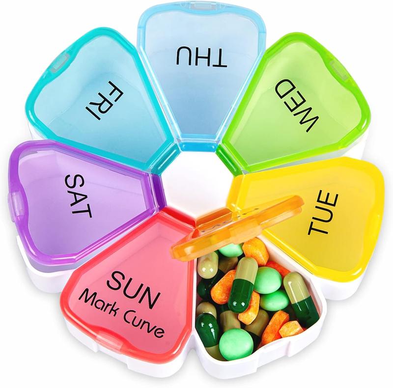 Product Introduction of Portable Weekly Pill Box - Easy to Open 7 Day Premium Quality Tablet Box - Tampons, Comfort 1