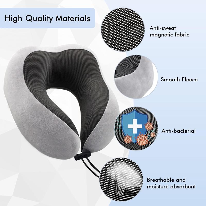 Memory Foam Soft Neck Pillow for Travel Comfortable Head Cushion Support Neck Pillow Accessories for Sleeping Rest, Airplane Car & Home Use 3