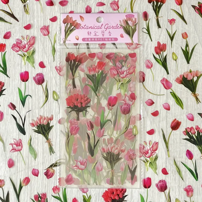 Floral PET Stickers | 6-Sheet Pack | For Journaling or Scrapbooking 1