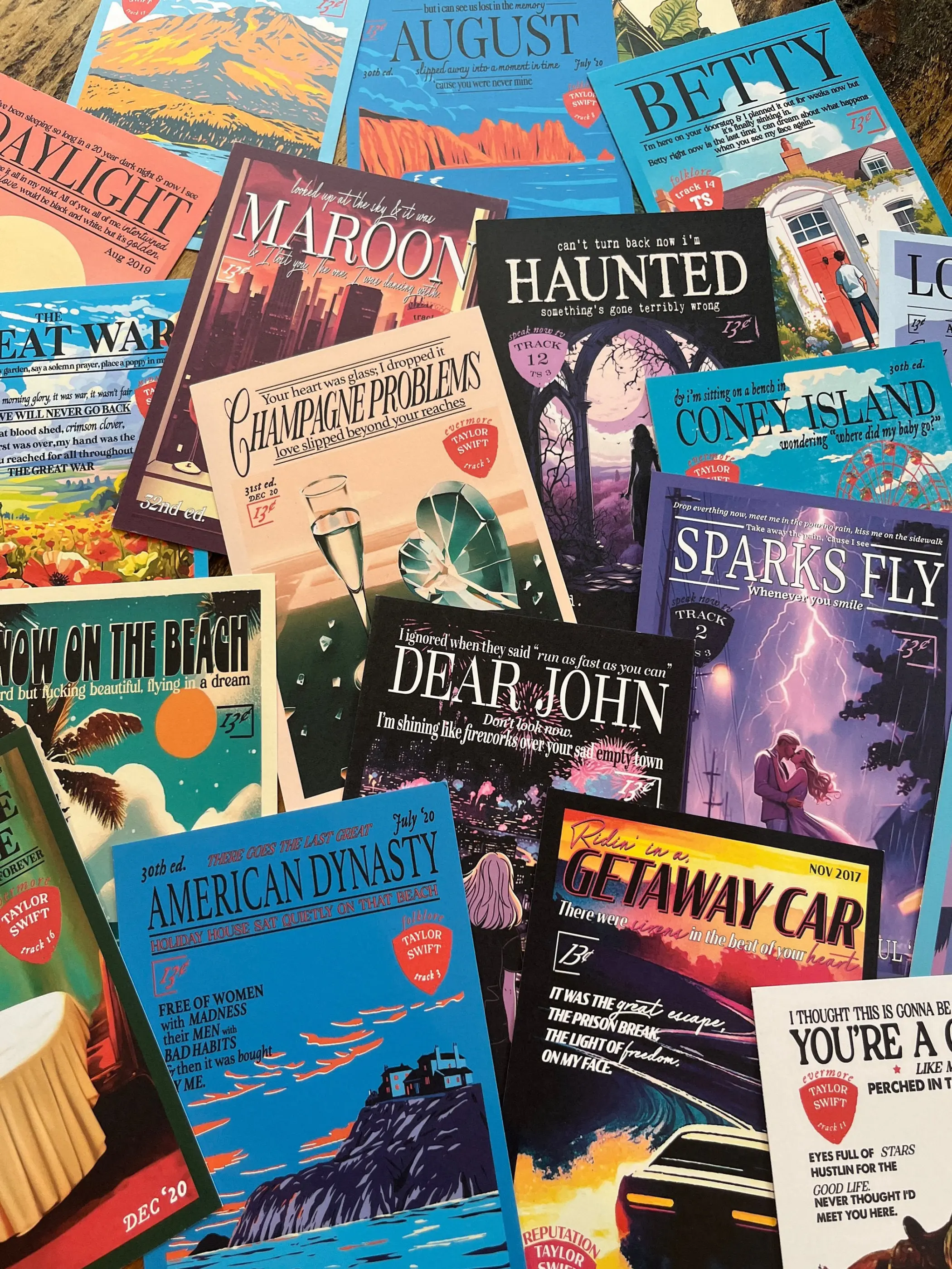 Postcard/ mini print pack (any design) TS inspired retro magazine covers