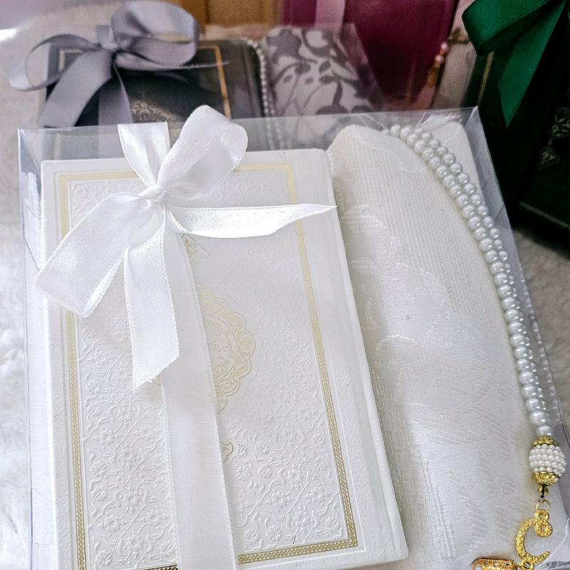 Quran Book + prayer mat with tasbeh set Ramadan EID HAJJ UMRAH perfect Birthday Islamic wedding gift t as 7