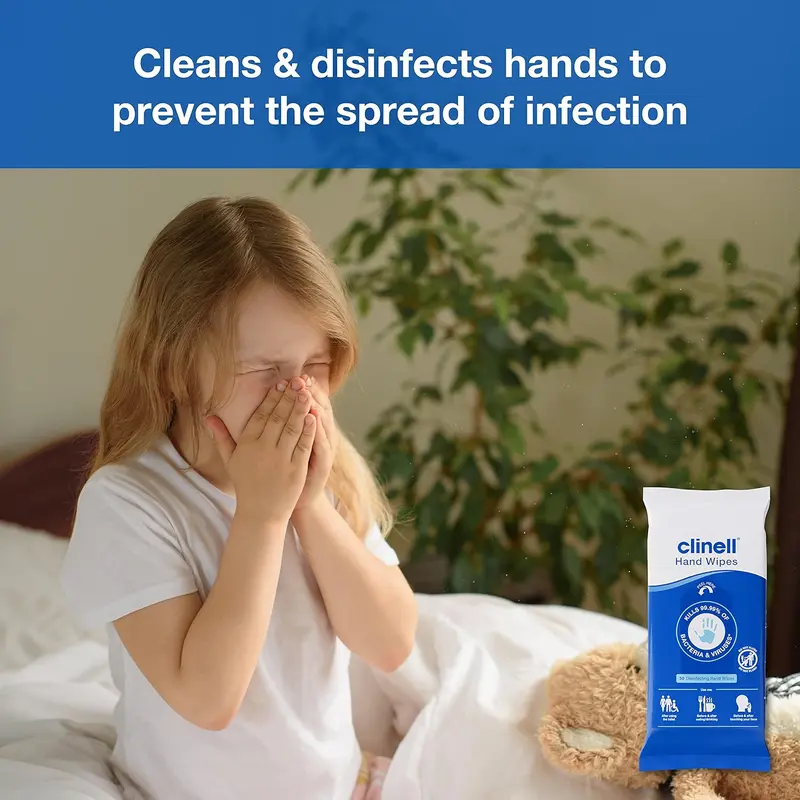 Antimicrobial Hand Wipes for Cleaning & Disinfecting - Sanitising Wipes, Ideal for Travel - Dermatologically Tested, Kills 99.99% of Bacteria Healthcare Bathroom Protection 3