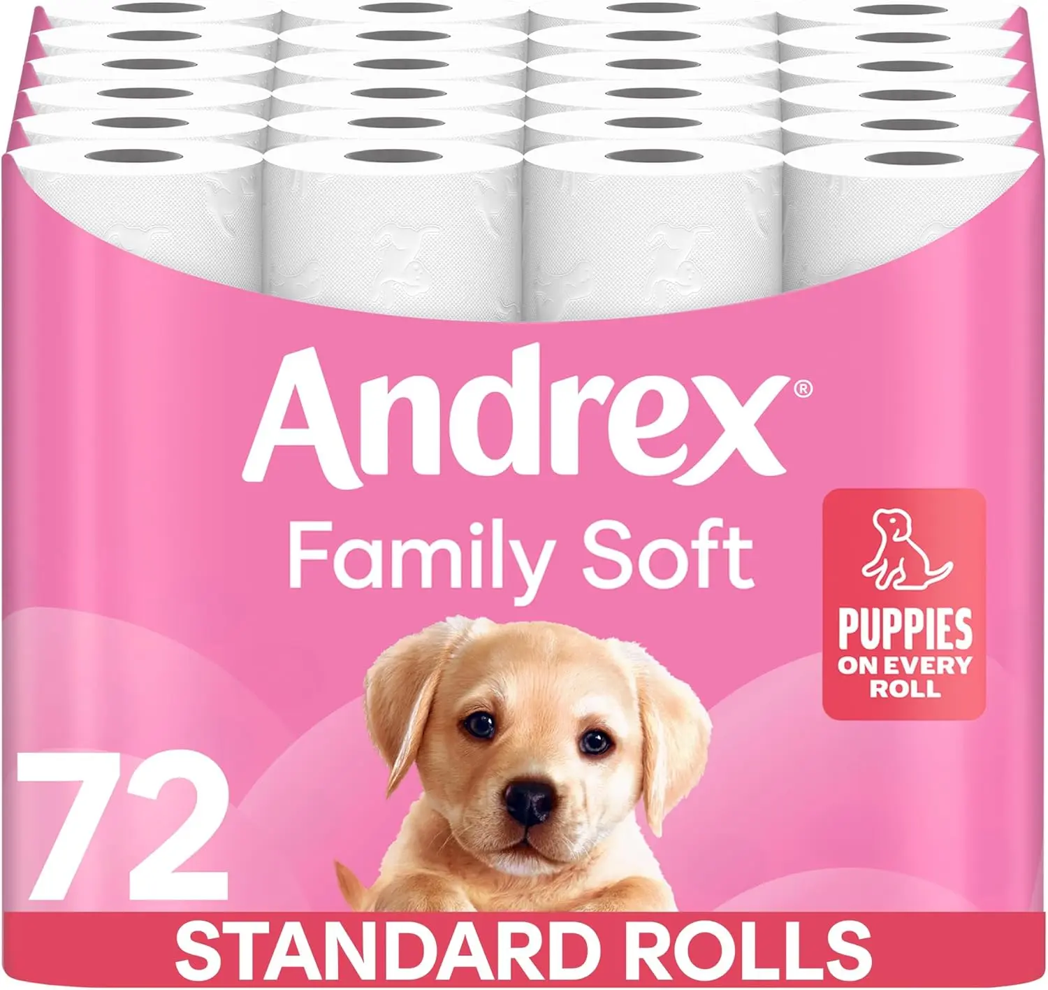 Family Soft Toilet Tissue 72 Rolls (Previously Andrex Gentle Clean) Gentle on your Family’s skin– Bulk Pack of 72 Toilet Rolls, FSC Certified