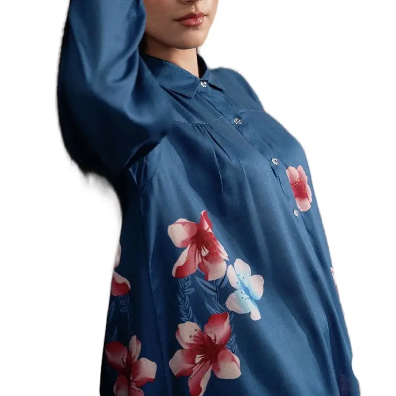 Nishat Linen Long Floral Design Dress - Pret Design - Free size  - Casual Comfort 2