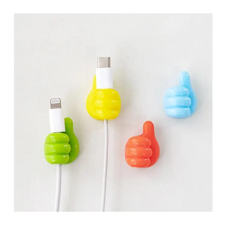 Creative thumb hook No punch adhesive wall hook data cable for storing student dormitories with cute traceless hook 5