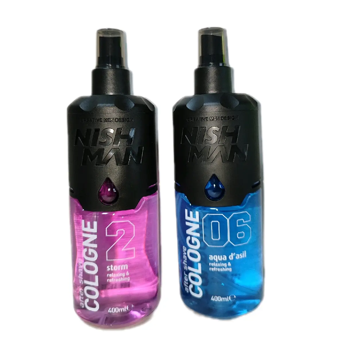 2X NISHMAN After Shave Cologne Storm No.2, 400 ml Aqua D'asil 06 400 ml