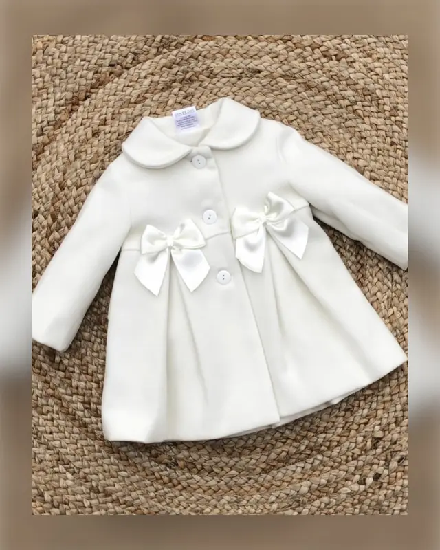 BABY GIRLS PETTICOAT DUFFLE COAT KNEE LENGTH PINK CREAM 2