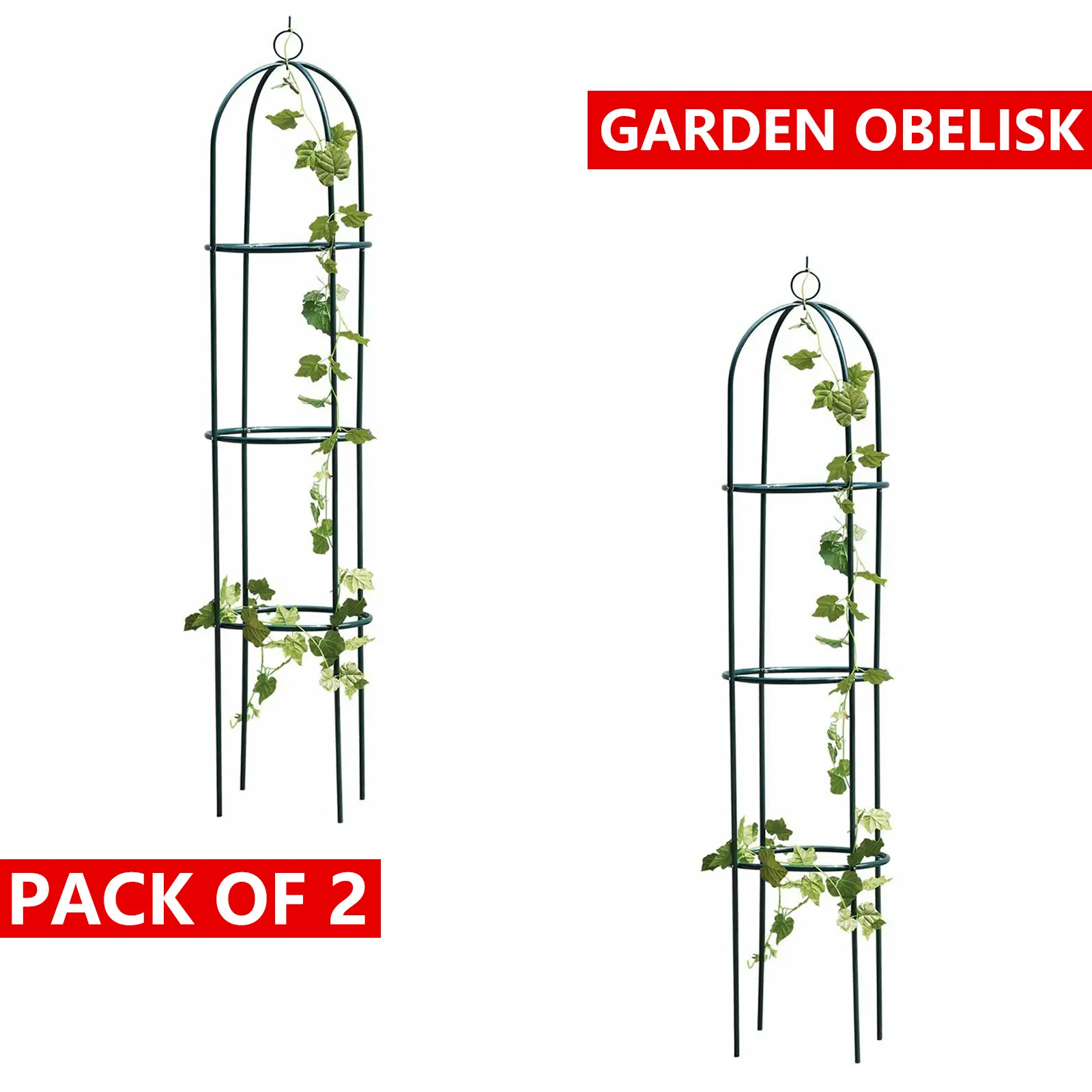 2 X 1.9m Outdoor Garden Metal Obelisk Climbing Plant Support Frame Trellis New