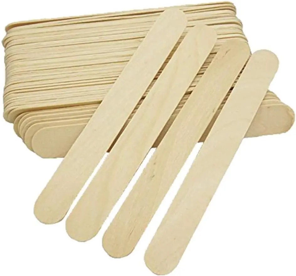 50 Pcs Large Disposable Wooden Waxing Spatulas Wax Applicator Sticks for Body Hair Removal 6 inches