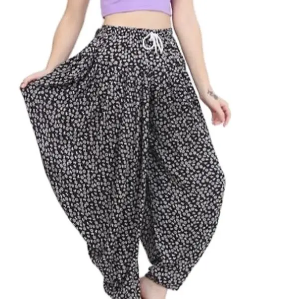 Women’s gathered draped baggy harem trouser ladies alibaba long yoga trouser pants floral pant 0