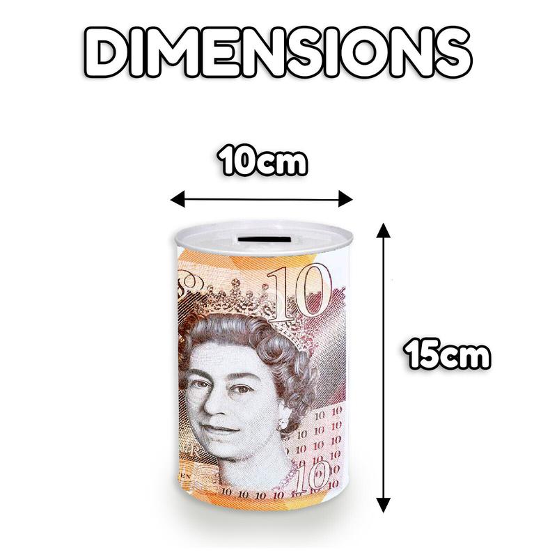 Money Box Tin £5 £10 £20 £50 Pound Note Kid Saving Cash Piggy Bank Box Decore Gift Light Security Ornaments 3