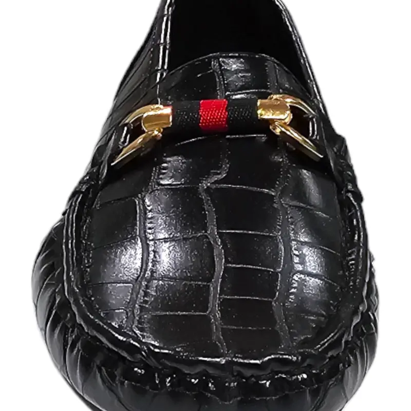 ladies black croc design kelsi comfort shoes,complete with cushioned insole for everyday comfort 3
