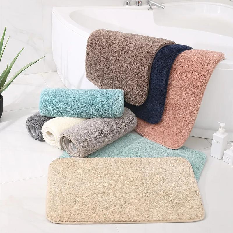 Non Slip Bath Mat Extra Large Shaggy Bathroom Rug Water Absorbent Toilet Mats Fluffy Thick Shower Decor Microfiber 3