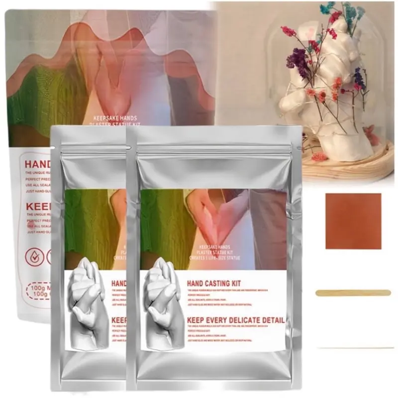 Hand Casting Kit - Fun & Skin-Safe Hand Moulding Kit Couple, Personalised Gifts for Her & Him, with Gift Card & Video Tutorial