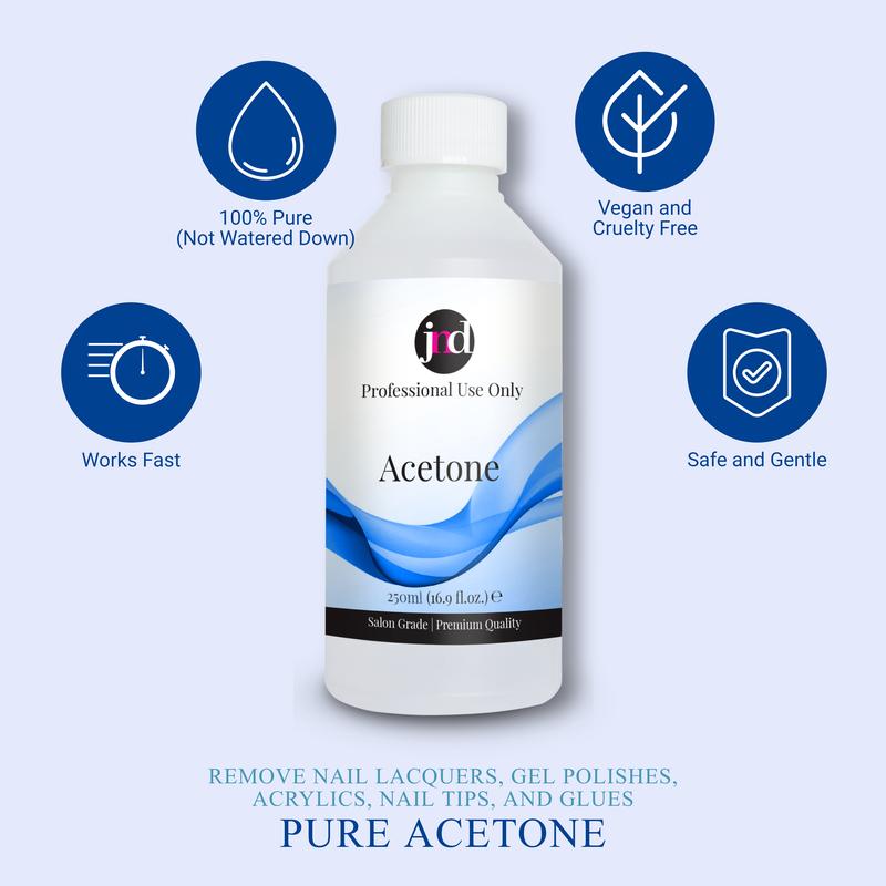 JND 100% Pure Acetone Gel / Nail Polish Remover - 250ml 1