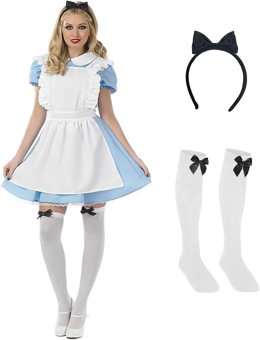 Fun Shack Alice Costume Adult Women, Alice Dress, Book Character Costumes Adult, World Book Day Fancy Dress