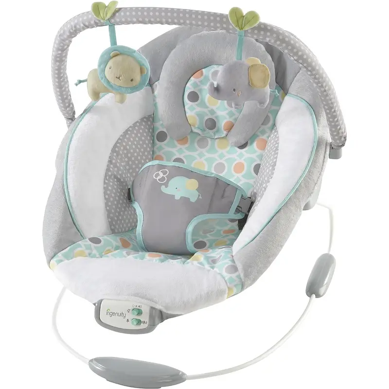 Soothing Baby Bouncer Chair with Soothing Vibrating Infant Seat, Morrison - 8 Melodies, Removable Toy Bar with 2 Plush Toys, Volume Control, 3-Point Harness, Newborn 0-6 Months 0