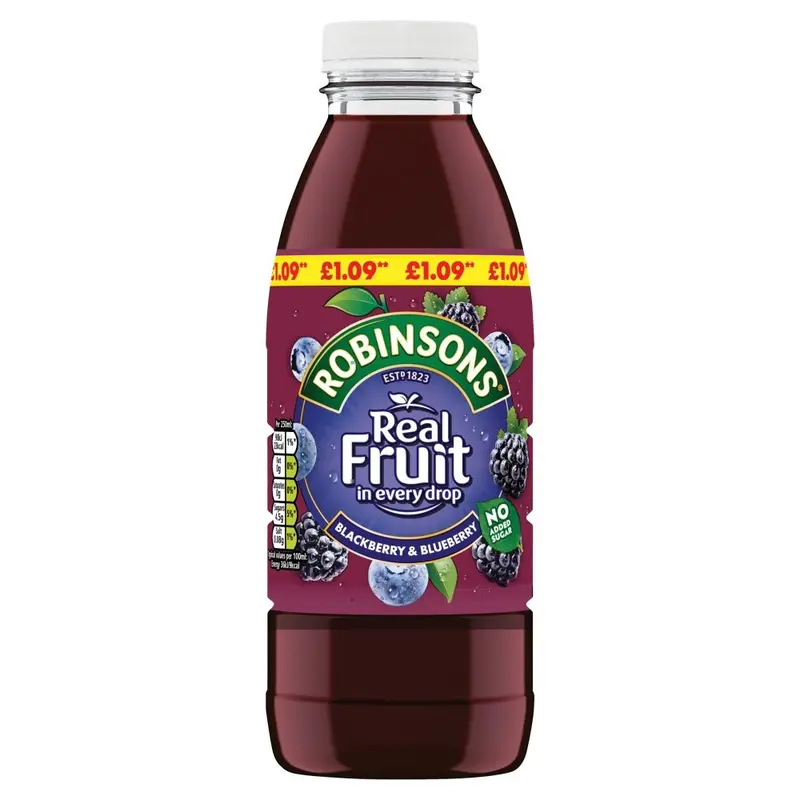 Robinsons Ready to Drink 12X500ML,Raspberry & Apple, Blackberry & Blueberry, Peach & Mango Bulk Buy Natural Fruity Beverage Tangy 5