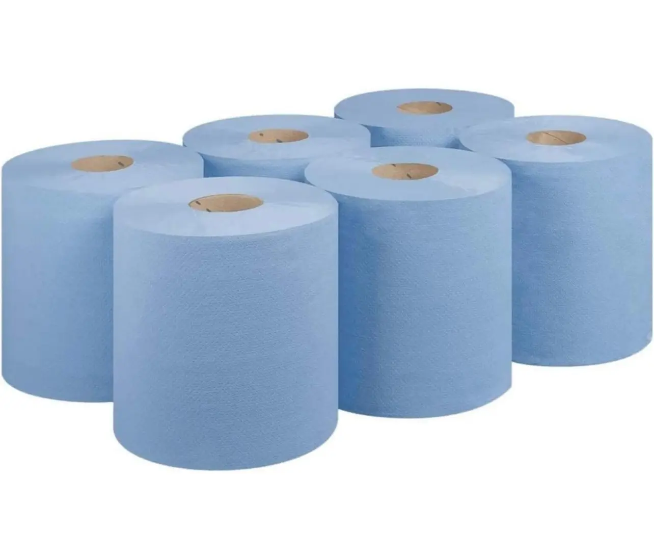 Centrefeed Blue Roll 6 Pack and 12 Pack– 50m 2 Ply Paper Tissue Rolls, Professional Blue Paper Towel Roll, Embossed Pattern Paper Hand Towels kitchen Roll, Quality Paper Sheets for Workshops, Office, and Commercial Use