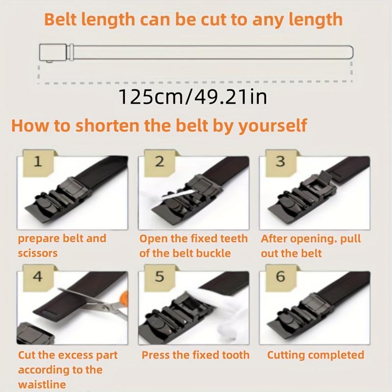 Product Introduction of 1PC Carved Cowhide Men's Autobuckle Belt, Vintage Style, Suitable for Casual & Business Wear, Great Gift for Husband and Father 0