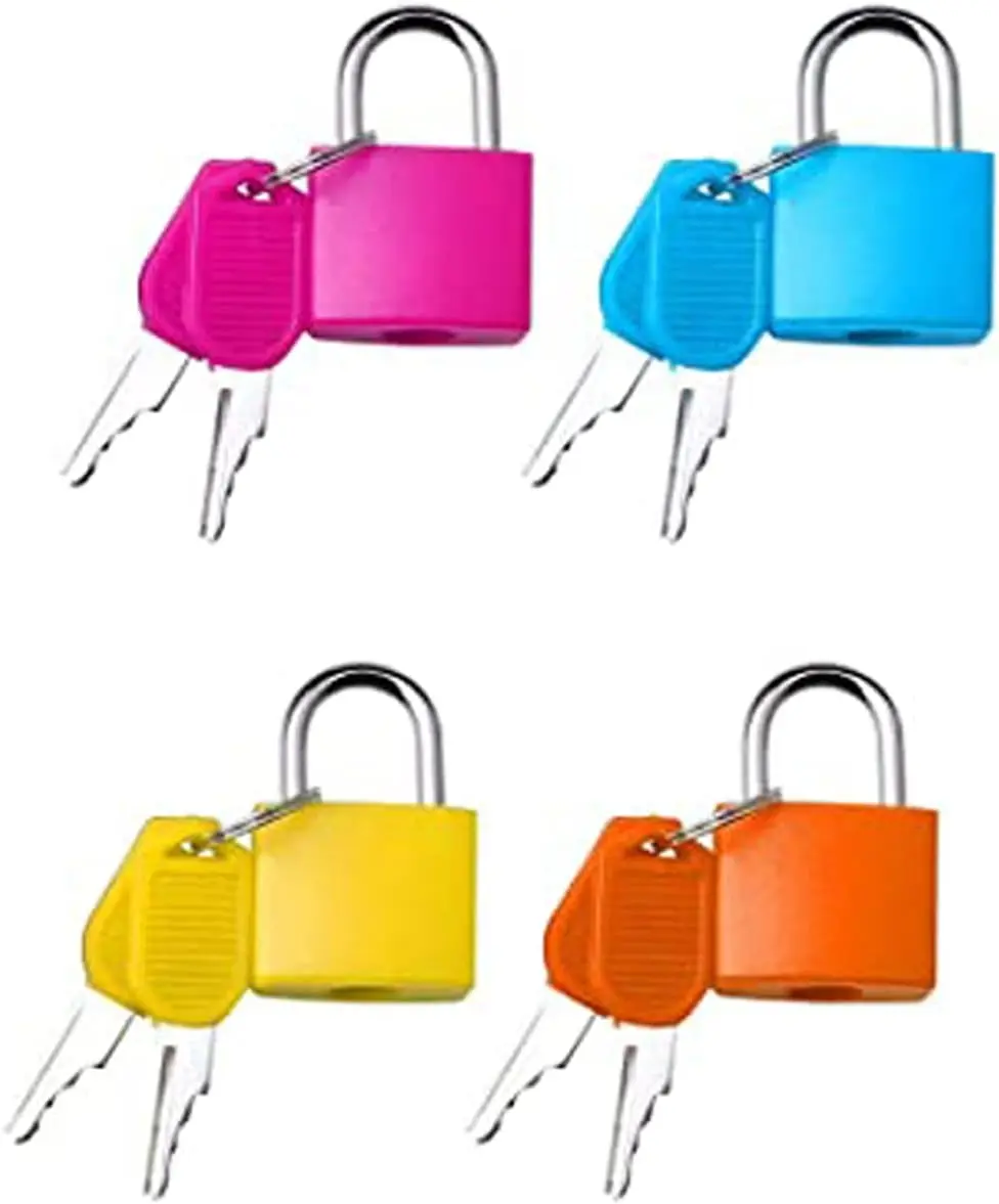 4 Pcs Suitcase Locks with Keys for Outdoor Travel and School Gym Lockers