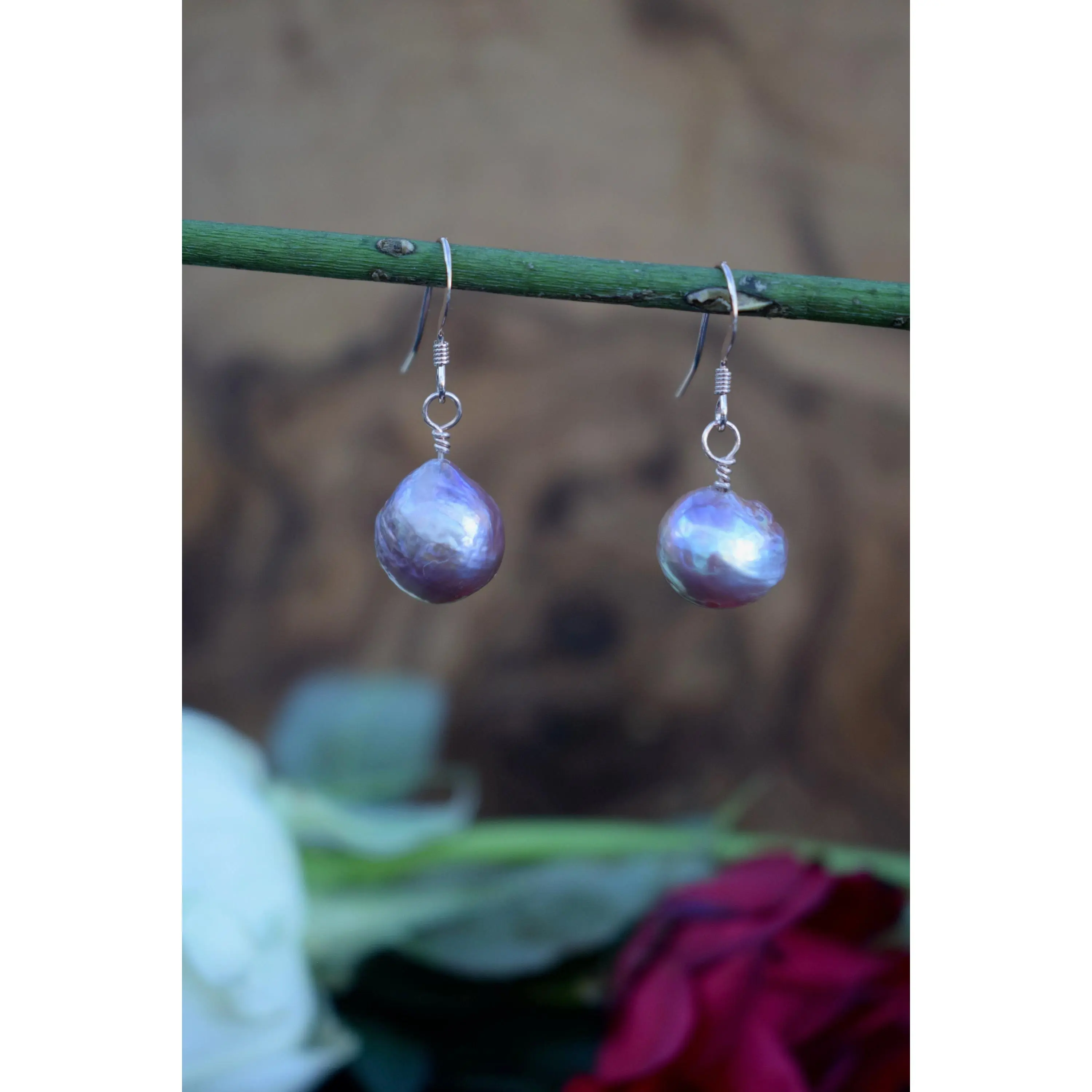 Pink Baroque Pearl Earrings
