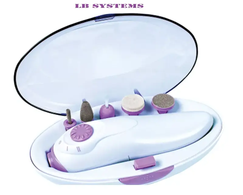 BAUER PROFESSIONAL OPERATED NAIL PERFECT MANICURE AND PEDICURE SET BATTERY OPERATED WOMEN PROFESSIONAL NAIL CARE ,NAIL ART,SMOOTH Gentle Lightweight   Cutics Polish Cutics Polish Purple 1