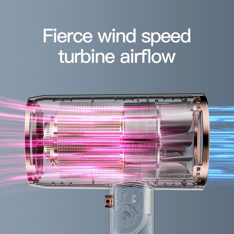 Foldable Fast Drying Hair Dryer, High Power Low Noise & Constant Temperature Blow Dryer, Negative Ionic Nourishing Hair Without Damage, Including Concentrator & Storage Bag & Hair Comb 4